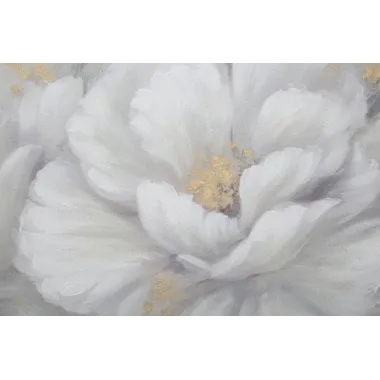 OBRAZ NA PŁÓTNIE WHITE/GOLD FLOWER 140X3,7X70 cm